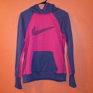 Nike Woman Medium Purple Pink Swoosh Warm Long Sleeve Pullover Hoodie